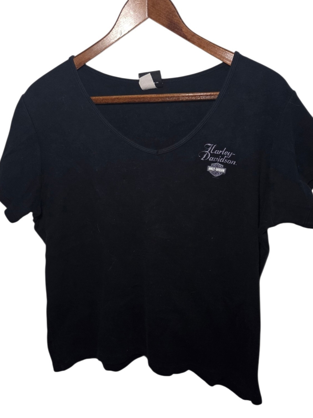 Harley-Davidson Women’s Black V-Neck w/ Small Chest Logo No Size Fits Like Large